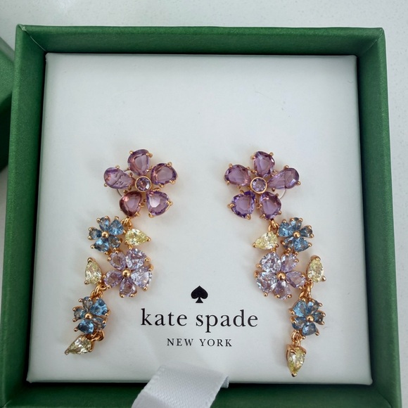 kate spade Jewelry - Kate Spade Lavender and Sky Blue Floral Earrings